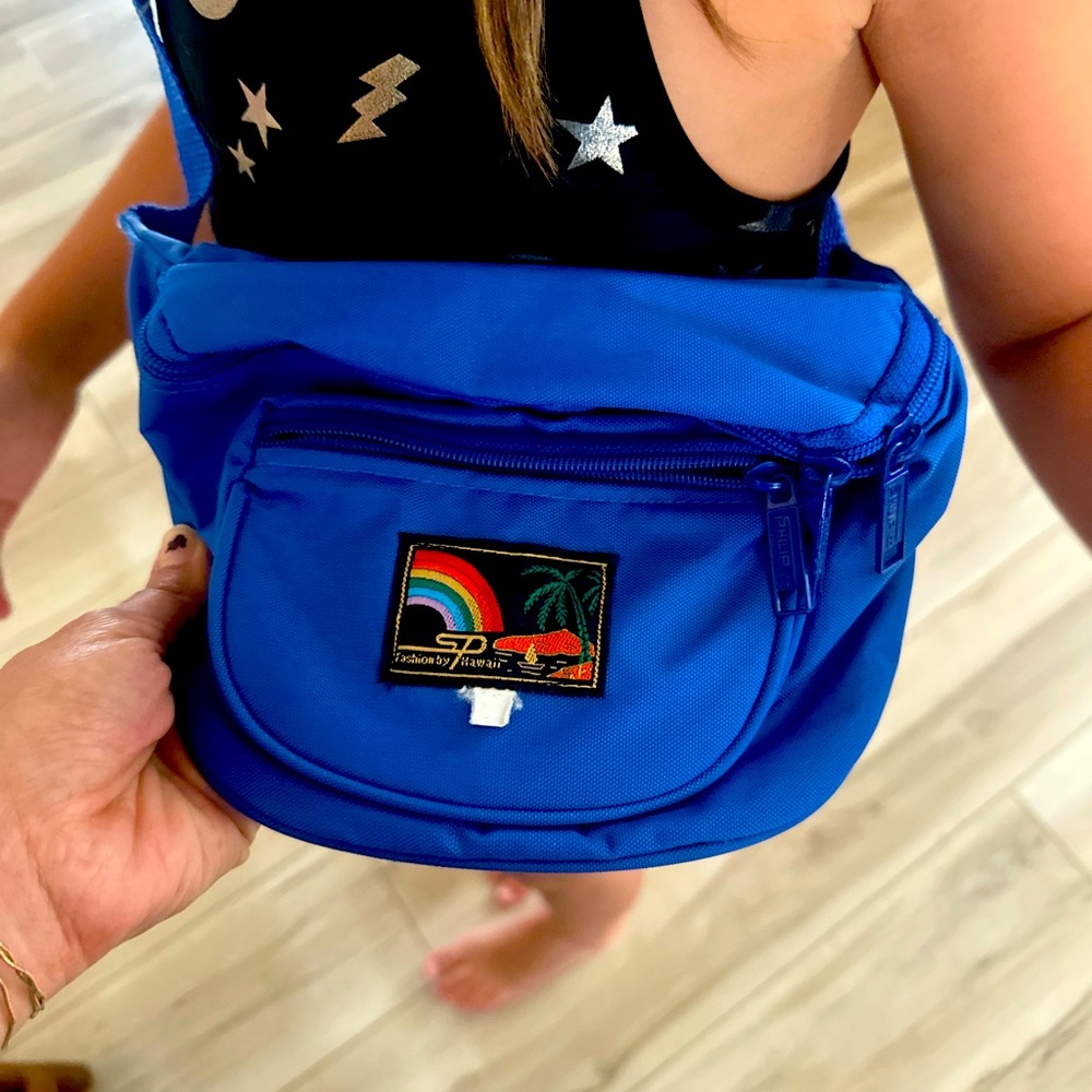 Blue Fanny Pack with Rainbow Patch
“Fashion by Hawaii